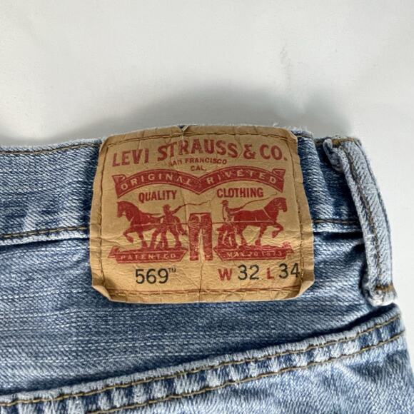 Levis 569 Men's Loose Straight Fit Jeans 32x34 (measures 32x32) - Picture 3 of 7